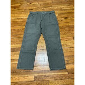 Old Navy Mens Carpenter Jeans Size 38x30 Green Double-Knee Built-In Flex Denim